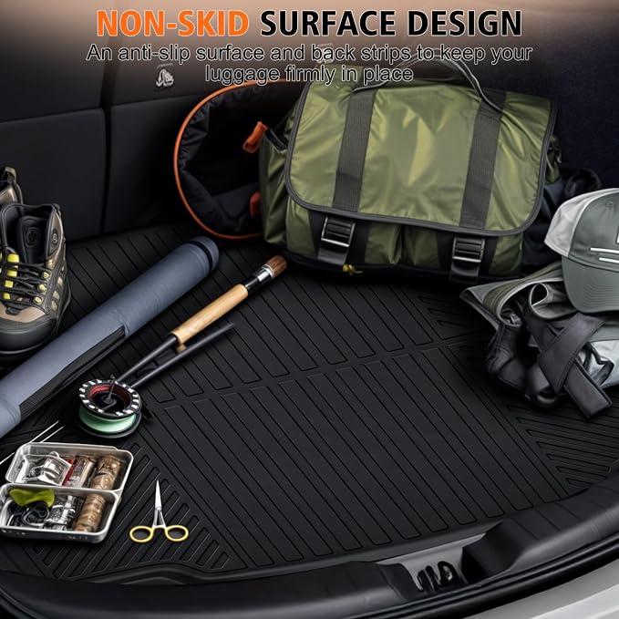 All Weather Floor Mats Cargo Liner for Chevy Malibu 2016-2023 2024 2025, TPE Rubber Floor Liners Anti-Slip Full Set with Door Sill Protectors Automotive Mats for 2025 Chevy Malibu Accessories