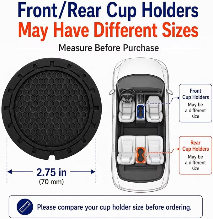 2PCS Car Cup Holder Coasters,Non-Slip Car Coasters for Drink Holder Compatible with Land Rover Discovery Range Rover Sport Defender Land,Vehicle Inner Accessories for Cup Insert Mat,Silicone