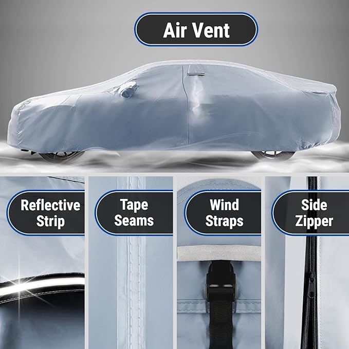 iCarCover Custom Car Cover for 1998-2002 Pontiac Trans AM, Waterproof All-Weather Rain Snow UV Sun Protector Full Exterior Weatherproof Indoor Outdoor Car Cover with Strap