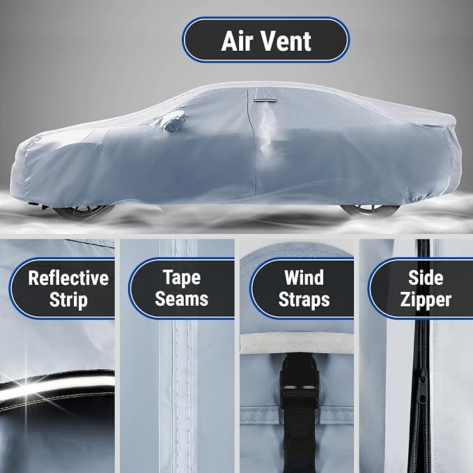 iCarCover Fits [1990-2001 Acura Integra Coupe] Premium Custom Car Cover Waterproof All Weather Resistant Outdoor Indoor Sun Snow Storm UV Protection Form-Fit Padded Cover with Straps