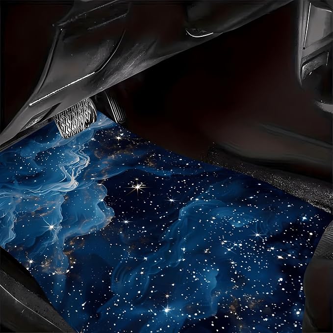 Universal Fit Car Floor Mats Set of 4Pcs, The Dazzling Milky Way All-Weather Front Rear Car Carpet Mats, Non-Slip Car Floor Mat Car Accessories for Automotive Trucks SUV Sedans Vans
