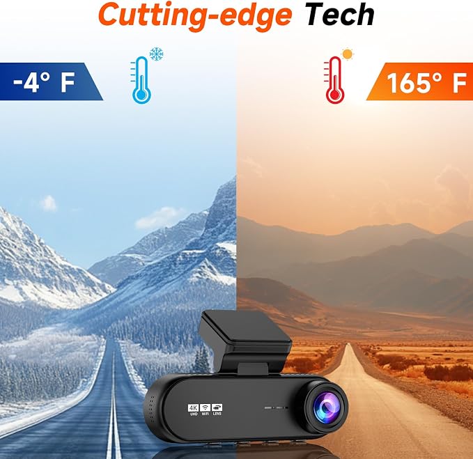 GT902 Dashcam 4K 3 Channel Dash Cam Front Rear Inside, True 170° Wide Angle, 3.19" IPS Screen 2.4G WiFi Custom APP Control, Loop Recording Collision Lock G-Sensor Parking Monitor, 256GB Storage Max