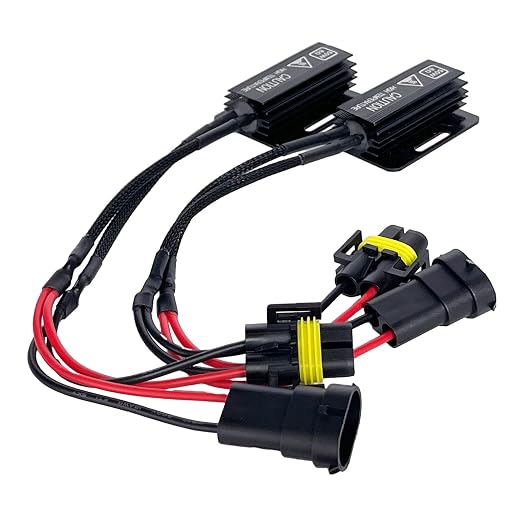 H8 H11 LED Load Resistor Adapter 50W 6Ohm Upgraded Canbus Decoder Fix Headlights Fog Light Error Code Anti-Flicker Wiring Relay Harness