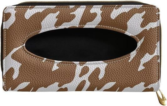 Brown Cow Car Tissue Box for Sun Visor Back Seat PU Leather Backseat Tissue Holder Car Visor Accessories Car Essentials