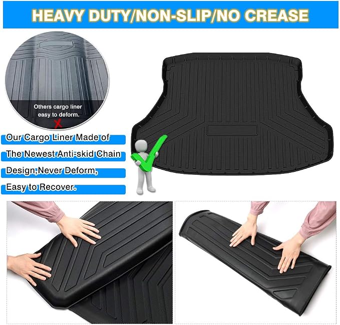 Cartist Cargo Liner for Honda Civic 2012-2015 All Weather Trunk Liner Odorless High Side 3D Anti-Slip Trunk Floor Mat