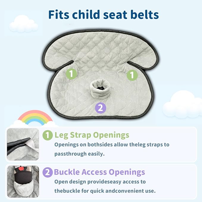 Wonderkin 2-Pack Potty Training Car Seat Protector, Waterproof Car Seat Liner, Non-Slip Leak-Proof Piddle Pads,Washable Cover Fits Car Seats Strollers Bouncers, Ages 6 Months to 4 Years (Grey)