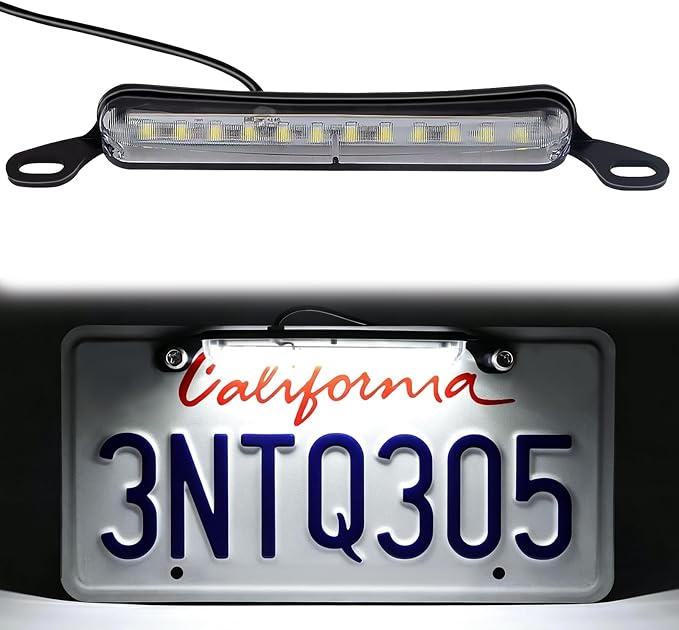 BFXM LED License Plate Light, 12 V DC Universal License Plate Lights, Waterproof Tag Lamp Assembly Replacement LED Plate Light for Car Trailer UTV ATV Truck RV Boat