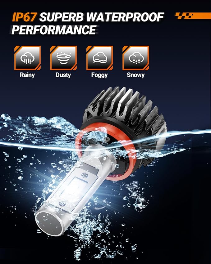 SEALIGHT 9007 Bulbs or 9007/HB5 Light, 72000lm Off-Road Use Bulbs Powersports Light Bulbs, 9007 Driving Light, 6000k White, Plug-N-Play, Pack of 2