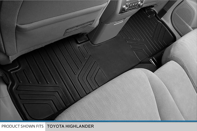 SMARTLINER Custom Fit Floor Mats 2 Row Liner Set for 2008–2013 Toyota Highlander (Does Not Fit Hybrid Models)