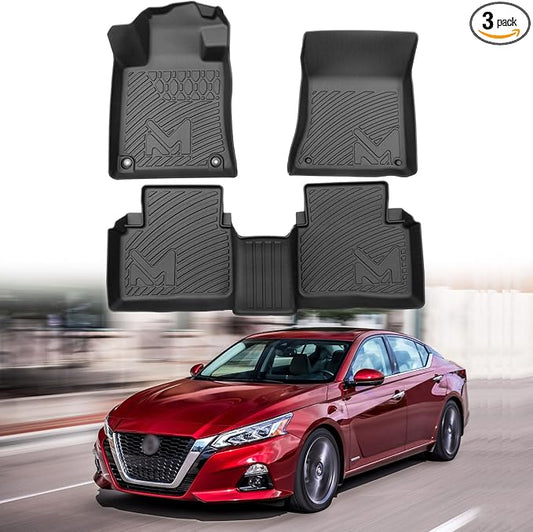 TPE Automotive Floor Mats Custom for 2019-2026 Nissan Altima, All Weather Cover Protection Waterproof Black Floor Liner Front & Rear Row Full Set Car Mats, 3PCS