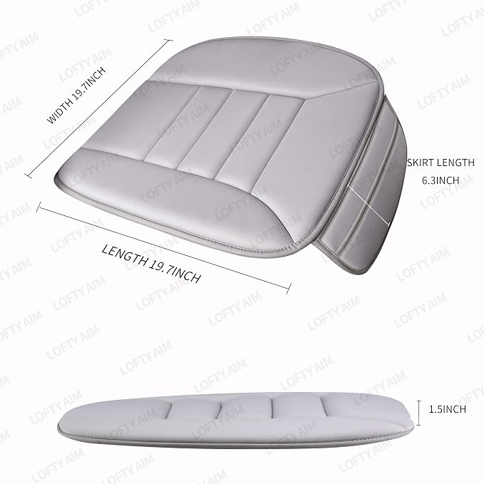 Lofty Aim Car Seat Cushion for Driving, Memory Foam Driver Seat Cushion | Car Seat Cushion for Long Driving, Automotive Seat Cushion for Pain Relief, Car Seat Pillow Fits Most Vehicles, Office, Gray