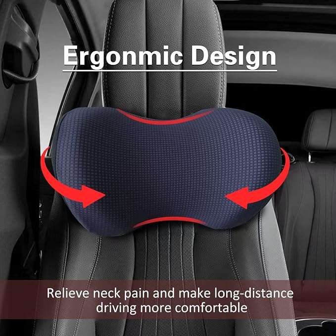 Really Cushiony Car Headrest Pillow, Car Pillow for Driving Seat with Adjustable Strap, Breathable Removable Cover & Ergonomic Design - Softness Office Travel Car Neck Pillow(Purple, 1PC) | Neck Support with Adjustable Strap, Breathable Removable Cover...