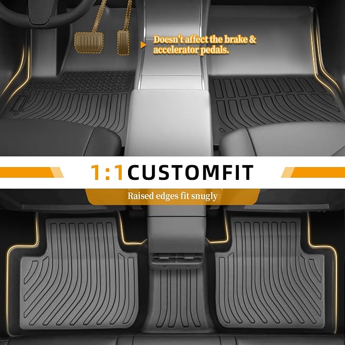 Floor Mats for Mitsubishi Outlander Sport 2011-2024, Outlander Floor Mats | Custom Fit Floor Liners & Seatback Mat & Cargo Liner, TPE Non-Slip Waterproof Summer Winter Outlander Sport Mats Accessories