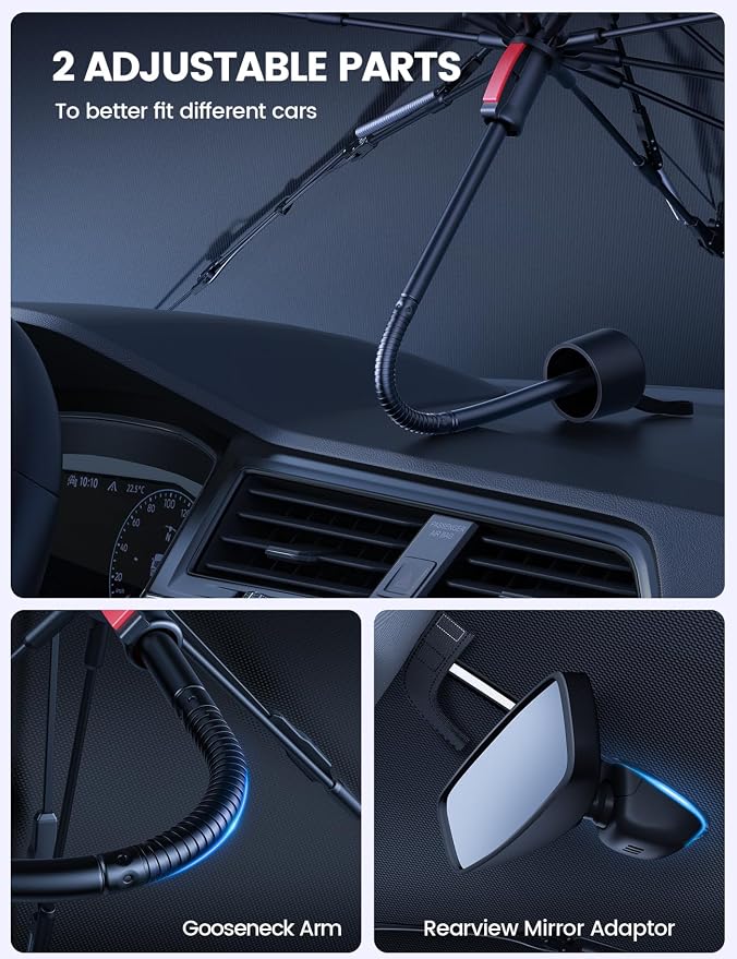 Car Windshield Sunshade Umbrella for F150 2021-2025 - Lamicall Foldable Car Windshield Sun Shade Cover, 5 Layers UV Block Coating, Front Window Heat Insulation Protection, for F150 (2021-2025)