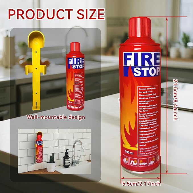 2/4-Pack Fire Extinguisher with Mount Brackets，Portable for Home Kitchen Car Boat，BBQ -Multi-Purpose Protection (4-Pack Fire Extinguisher)