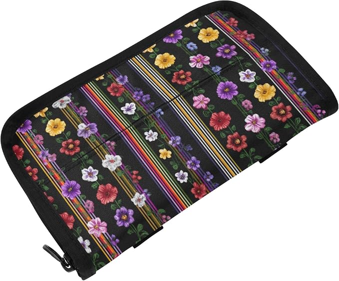 Mexican Purple Flower Stripe Car Tissue Holder Durable Napkin Holder Hanging Tissue Holders Case Car Tissues Bag for Sun Visor Seat Back Universal Auto