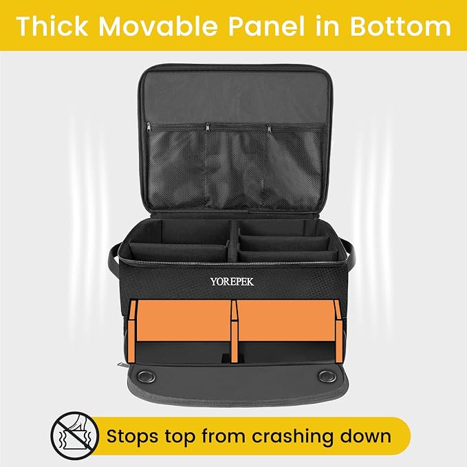 YOREPEK Golf Gifts for Men, 2 Layer Golf Trunk Organizer for 2 Pair Shoes | Waterproof Car Trunk Locker with Separate Ventilated Compartment for Balls, Tees, Clothes, Gloves, Birthday Gifts for Golfers
