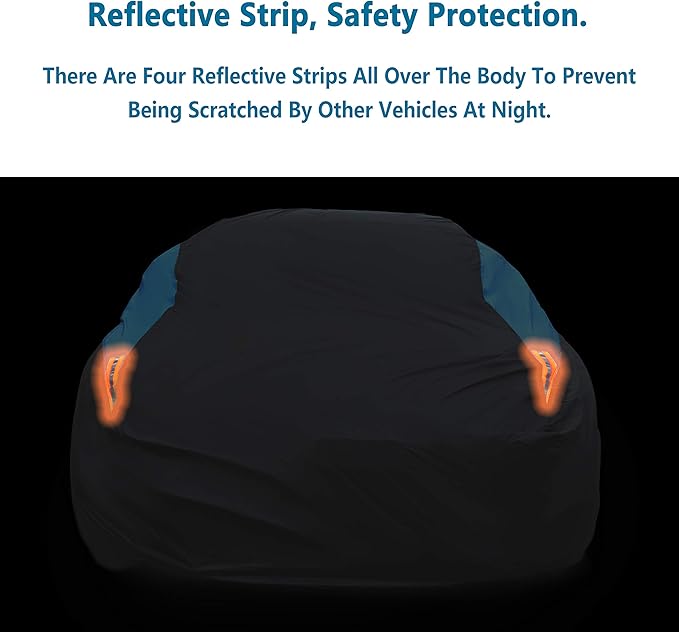 MORNYRAY Waterproof Car Cover All Weather Snowproof UV Protection Windproof Outdoor Full car Cover, Universal Fit for Sedan (Fit Sedan Length 186-193 inch)