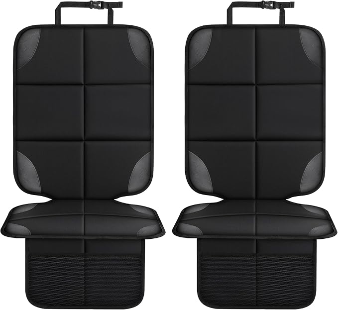 Car seat Protector 2 mesh Pocket Waterproof car seat Covers, Universal Size, Baby, pet, Children's car seat Protector, Anti Slip Bottom (2 Pieces)