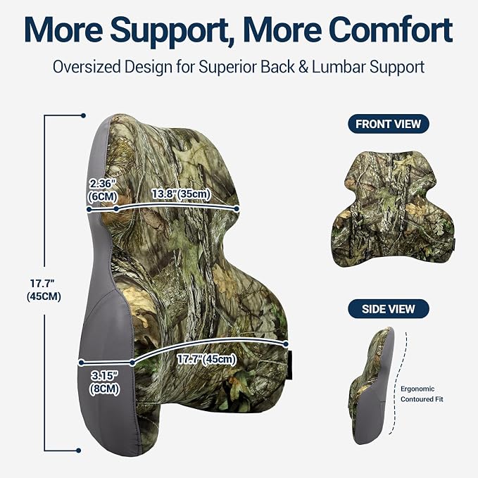 Season Guard Back Support Pillow, Lumbar Pain Relief Cushion for Office/Car | Ergonomic Design, 60D Memory Foam, Cooling Cover, Support Full Spine, Fits Chairs & Cars, Relieve Back Pain, Improves Posture