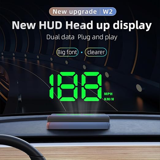 AZIJYV Heads up Display for Cars Digital Speedometer for Car,Speedometer with Overspeed Warning & Auto Brightness Adjustment,speedometer for car with Real-Time Speed Projection for All Vehicles