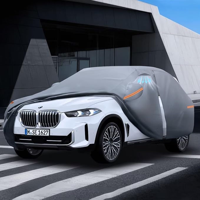 Waterproof BMW X3(2003-2026) Car Cover with Breathable Vents, [2026 Upgrade] Premium Covers with Cotton Liner and Zipper Door, Sun Rain Snow Dust Uv Protection.(Gift with Towel)