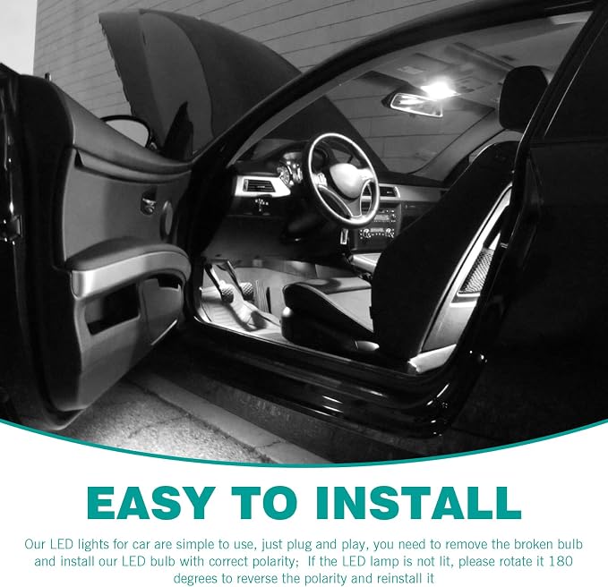 70PCS Dome Light LED Car Interior Bulb Kit Set, 31mm 36mm 41mm T10 Bulbs Interior Replacement Lights, Suitable for Interior Map Dome Trunk Door Courtesy License Plate Light (White)