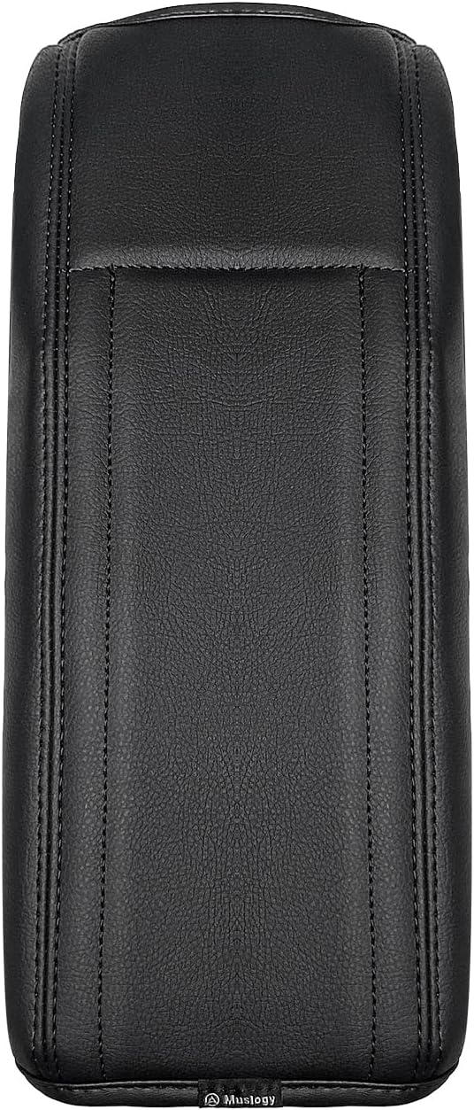Muslogy Center Console Armrest Cover Fit for Toyota RAV4 2013-2018 Accessories, Comfort Armrest Pad Console Lid Cushion Vegan Leather 1-Inch Extra Thick