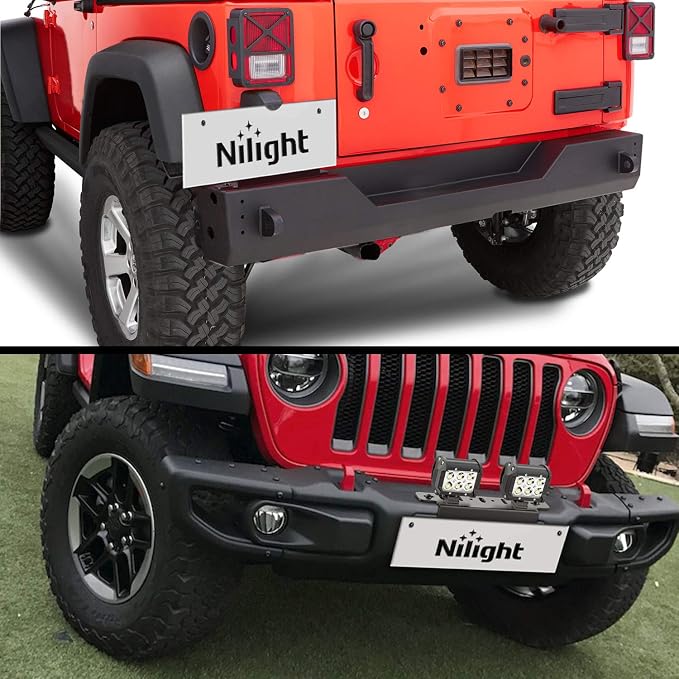 Nilight 90044B Universal License Heavy Duty Steel Front Plate Mounting Bracket Holder for Off-Road LED Work Lamps Lighting Bars, 2 Years Warranty, Black