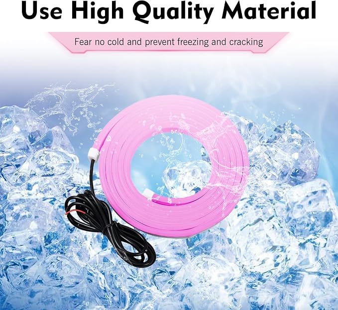 1PC Car Hood LED Strip Light, 59In Waterproof Flexible LED Light Strip with Adhesive Tape, Exterior and Interior Decoration, Universal for Most Cars, Trucks, SUVs DC 12V (Pink)