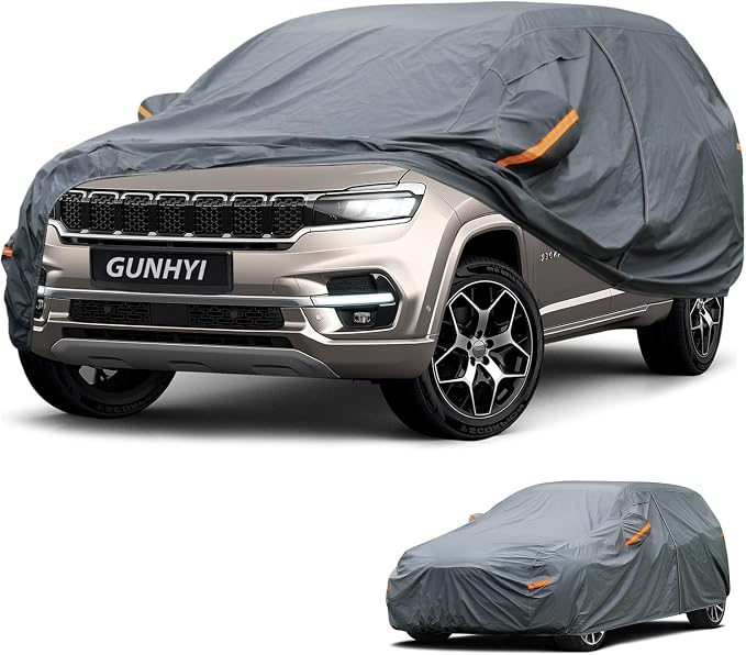 GUNHYI Premium Car Cover Custom Fit Jeep Commander, 16 Layers Heavy Duty Car Cover Waterproof All Weather with Zipper Door for Sun Rain Snow Dust Uv Protection