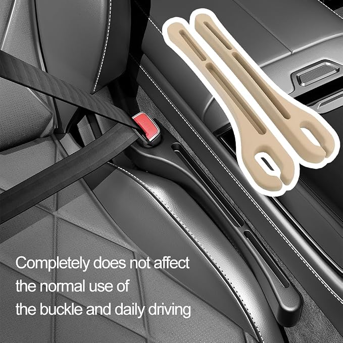 KIFIDAN 2PCS Car Seat Gap Filler Organizer,Upgrade Car Side Seat Gap Filler with Phone Holder,Multifunctional Car Seat Filler Gap Space Prevents Things Dropping for Cars,SUVs (Beige)