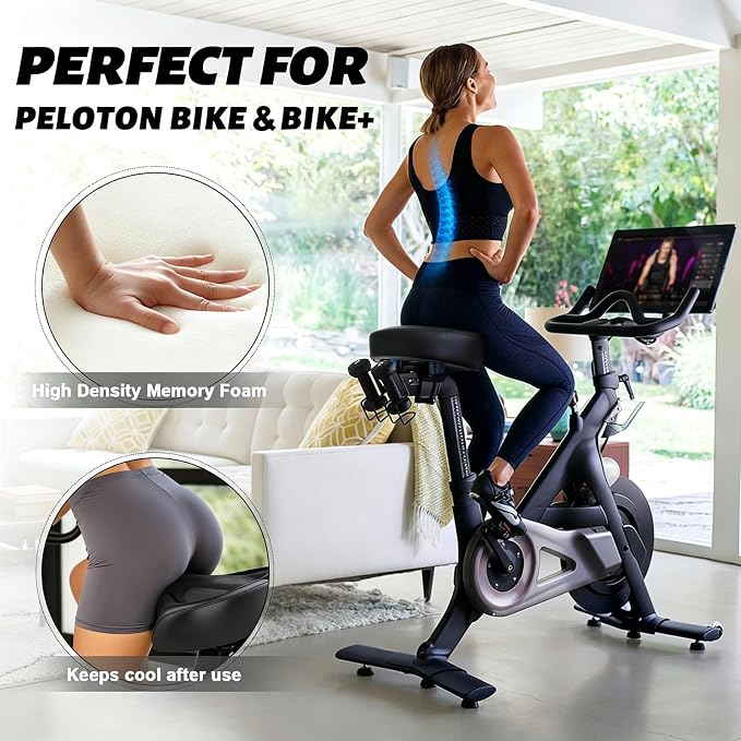 Noseless Bike Seat Cushion for Men & Women - Extra Padding & Comfort Wide Bicycle Seat, Oversized Comfortable Saddle for Peloton Bikes, Exercise Bikes, Electric Bikes, Cruiser Bikes