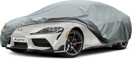 Kayme Heavy Duty Car Cover Custom Fit Toyota Supra (1979-2025) Waterproof All Weather for Automobiles, Full Exterior Covers Sun Rain UV Protection.（Deliver About 3-10 Days）
