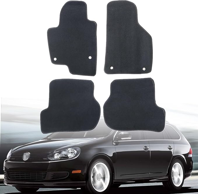 GXARTS Car Waterproof Floor Mats Carpet Full Set Compatible with Volkswagen Jetta 2005 2006 2007 2008 2009 2010 | All-Weather Protect, Non-Slip Backing | Automobile Floor Liner