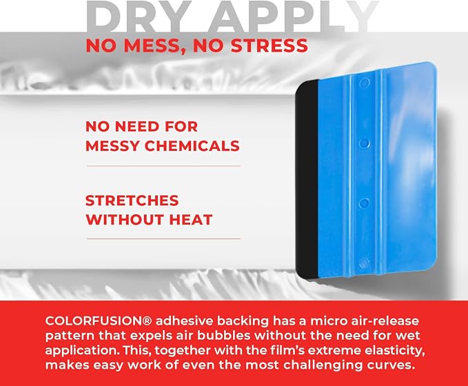 ColorFusion PPF by VViViD, Gloss Polar White Dry Apply PPF Vinyl Car Wrap Roll 1ft x 5ft