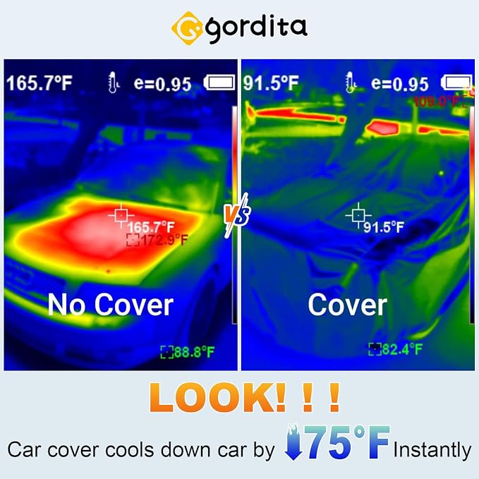 Car Cover, GORDITA Car Covers Waterproof All Weather Snowproof Windproof Scratch Resistant Outdoor UV Protection with 6 Reflective Strips, Size 3XL Universal Fit for Sedan (Up to 193")