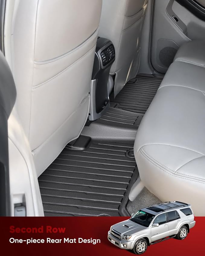 Car Floor Mats for Toyota 4Runner 2003-2009 3PCS Full Set SUV Truck Mats | All Weather Full Coverage Floor Liners Heavy Duty Waterproof Long-Lasting 4Runner Accessories TPE Rubber Automotive Carpet
