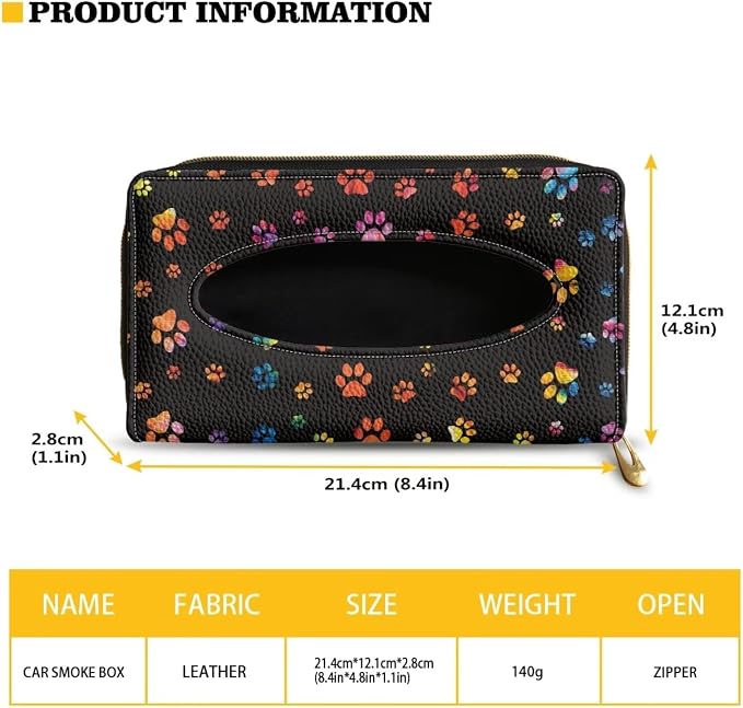 Universal Car Sun Visor Tissue Holder Paws PU Leather Tissue Box Holder Car Visor Backseat Case Holder Tissue Holder for Backseat