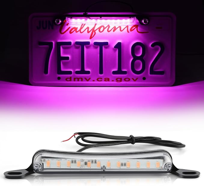 LivTee License Plate Light, Extremely Bright LED License Plate Lights Assembly for Trailer UTV ATV Truck RV Boat, Purple