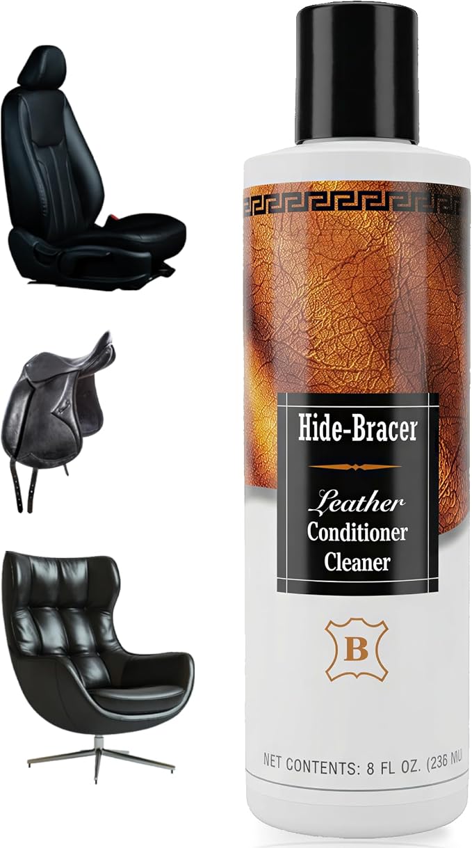 Leather Cleaner and Conditioner 8 Fl Oz | Cleans, Conditions, Protects | Prevents Drying, Cracking & UV Fading of Leather Jackets, Furniture, Car Seats, Purses