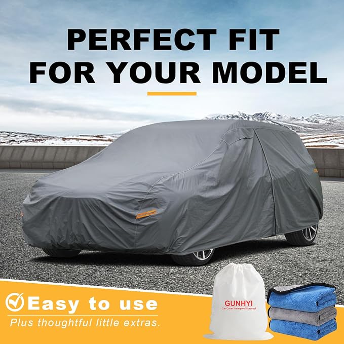 GUNHYI Premium Car Cover Custom Fit Kia Sedona, 16 Layers Heavy Duty Car Cover Waterproof All Weather with Zipper Door for Sun Rain Snow Dust Uv Protection