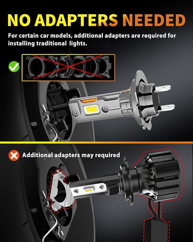 Termitor Latest H7 Light Bulb, H7 Halogen for Off-road | 90,000 LM, 6500K Daylight White, No Adapter Required, Easy Install, 75,000hrs+ Lifespan, IP68, 1:1 size, Pack of 2