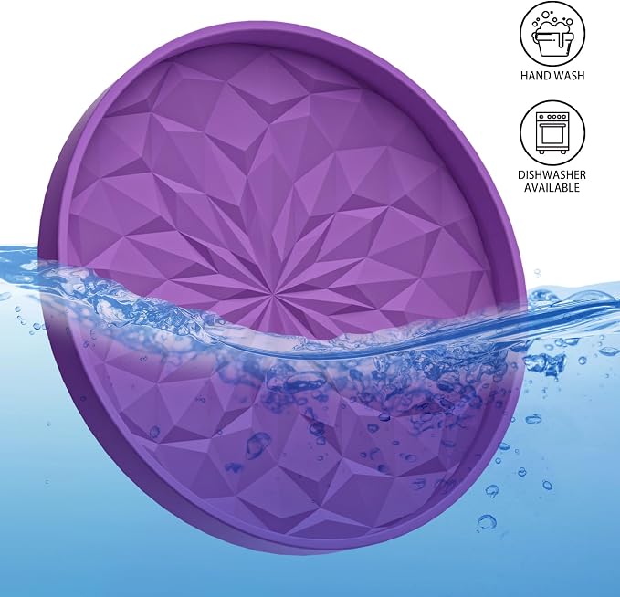 ME.FAN Car Coasters for Cup Holders [4 Pack] - 2.75In Silicone Auto Mug Mats - Universal Non-Slip Recessed Car Interior AccessoriesDeep Purple