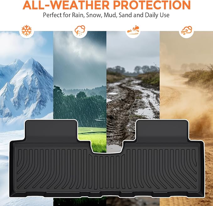 Floor Mats for GMC Terrain 2018-2024, Custom Fit Heavy Duty TPE Protection | Waterproof Non-Slip Black Car Liners for Front & Rear (Two-Row Floor Mats & Cargo Liner)