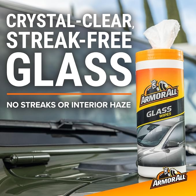 Armor All Car Interior Value Pack, 60 Count, Glass Wipes and Protectant Wipes