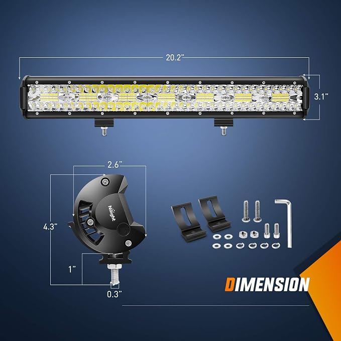 Nilight LED Light Bar 20Inch 420W Flood Spot Combo Triple Row Driving Lamp Roof Bumper Off Road LED Work Lights Pods for Van Camper Wagon Car Pickup Golf Cart ATV UTV SUV Truck Boat 4x4