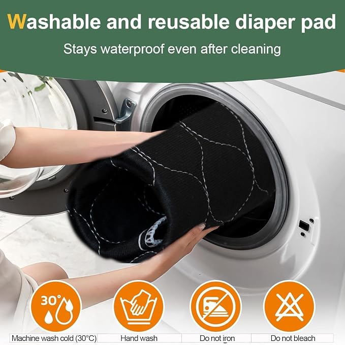 RIQINXIN Non-Slip Absorbent Incontinence Bed Pads Waterproof Reusable Washable Incontinence Underpads for Adults Children Elderly Sofa 2Pcs 35x60in Black