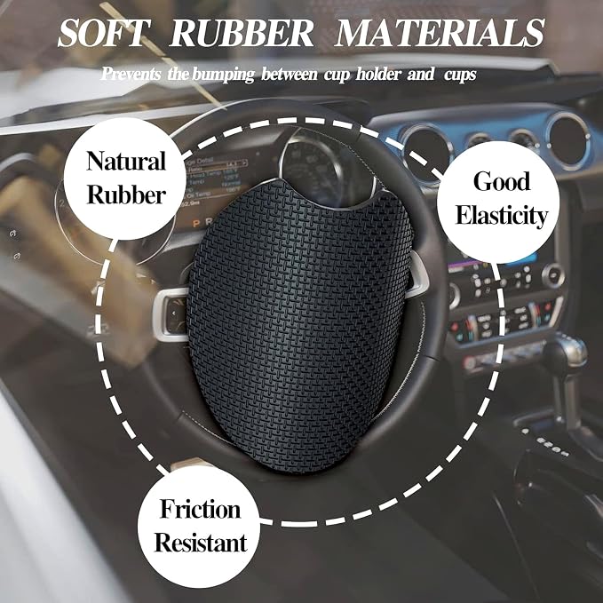 2 Pack Elephant Car Cup Holder Coasters Universal Neoprene Coasters | 2.75" Universal Size Anti Slip Rubber Mat, Auto Cup Holder Decor Accessories for SUV Truck, Elephant Gifts for Women Men Mom
