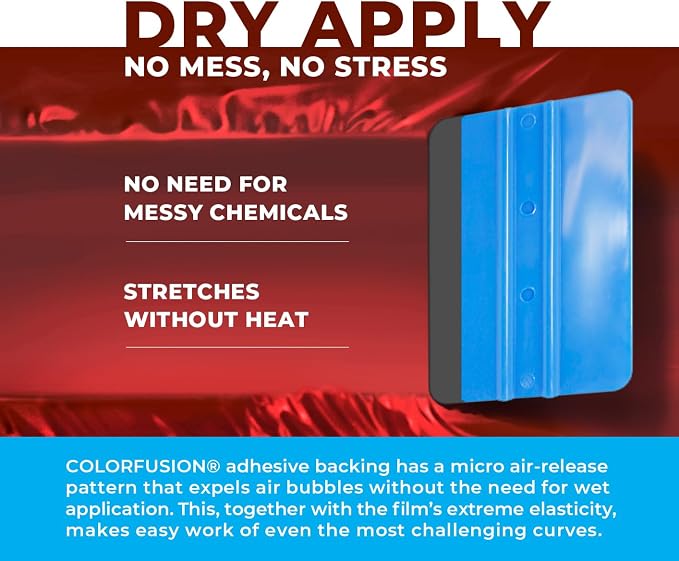 ColorFusion PPF by VViViD, Satin Stealth Chrome Red Dry Apply PPF Vinyl Car Wrap Roll 6ft x 5ft